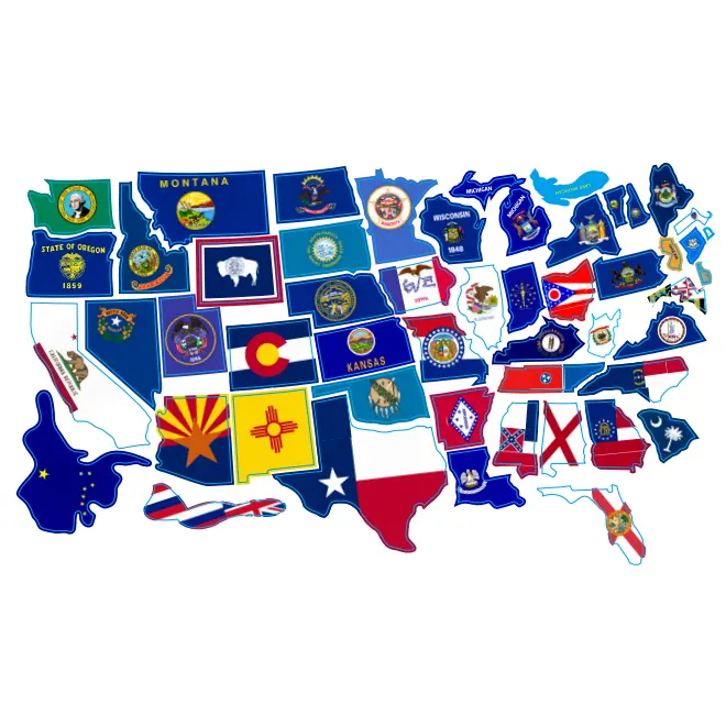 Trailer Supplies & Accessories USA States Visited Decal RV United States Non Magnet Road Trip RV Map Stickers