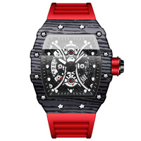 BINBOND 8766 Jam Tangan Mewah Richard Hollow Kustom Diameter 42mm Grosir Jam Tangan Sport untuk Pria Montre Homme