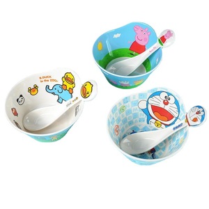 Baby Children's Bowls And Spoons Heart Shape Cartoon Design For 1-2 Years Old Anti Scalding Supplementary Food Bowl Set - Product Image 4
