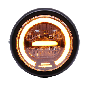 Feux de jour LED ambre RTS 5,75 pouces, lampe clignotante rétro avec phare de croisement et de route pour <span class=keywords><strong>moto</strong></span> Honda CG125 - Product Image 3