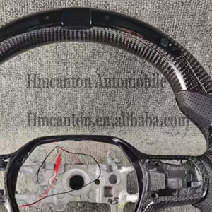 Volant de voiture en cuir perforé en fibre de carbone avec LED, design le plus récent, pour Honda Civic 11e génération - Product Image 3