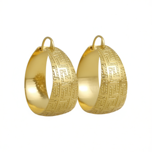 Pendientes de aro geométricos dorados para mujer, joyería fina clásica para uso diario, estilo de metal dorado - Product Image 1