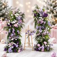 Arche de fleurs artificielles en soie de haute qualité, moderne et romantique, pour décoration de toile de fond de mariage, fournitures florales en gros