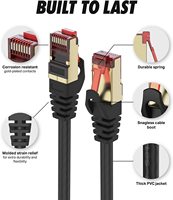 5m FFTP CAT8 26AWG kabel komunikasi Patch Ethernet HITAM BC PVC (7/0.16MM)