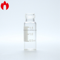 Botol kaca sekrup sampel bening bahan laboratorium 1.5ml dengan tutup plastik PP