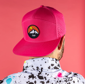 หมวกกอล์ฟโพลีเอสเตอร์กันน้ำแบบมีโลโก้ PVC 7 ชิ้นส่วนสั่งทำพิเศษ ตัดด้วยเลเซอร์แบบมีรูระบายอากาศ พร้อมเชือกสีแดง - Product Image 4