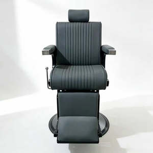 Fauteuil de Barbier Haut de Gamme Rétro pour Salon de Coiffure, Chaise Multifonctionnelle Pliable pour Rasage et Soins Capillaires - Product Image 3