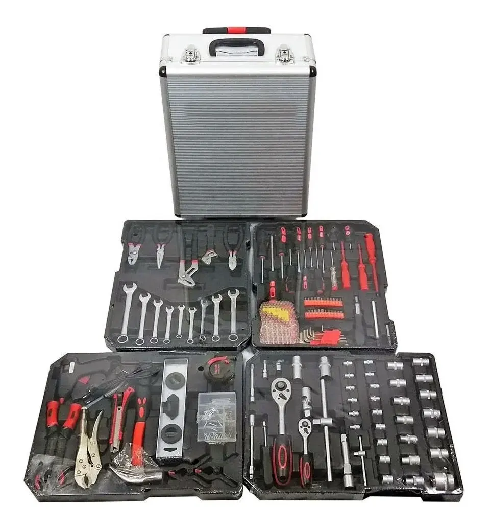 LARIX-Juego de herramientas de mano para el hogar, juego de enchufes y destornilladores, 186 unidades