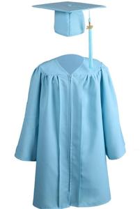 2026 Ensemble de toge de remise de diplôme mate tissée pour enfants, unisexe, avec toge, toque et pompon, uniforme de remise de diplôme pour enfants pour la cérémonie de maternelle - Product Image 3