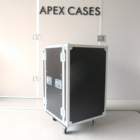 APEX CASES OEM Custom 18U Flight Case robuste avec roulettes de 4 pouces pour système audio, amplificateur, effets, mixeur audio, PA, DJ PRO