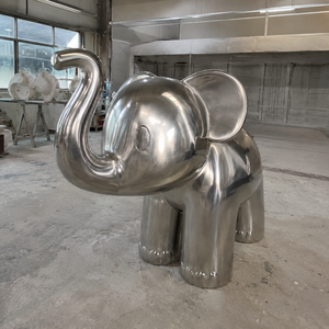 Sculpture d'éléphant creuse en résine d'acier inoxydable, ornements <span class=keywords><strong>de</strong></span> jardin, statues d'animaux, artisanat <span class=keywords><strong>pour</strong></span> fêtes à thème, Noël - Product Image 2