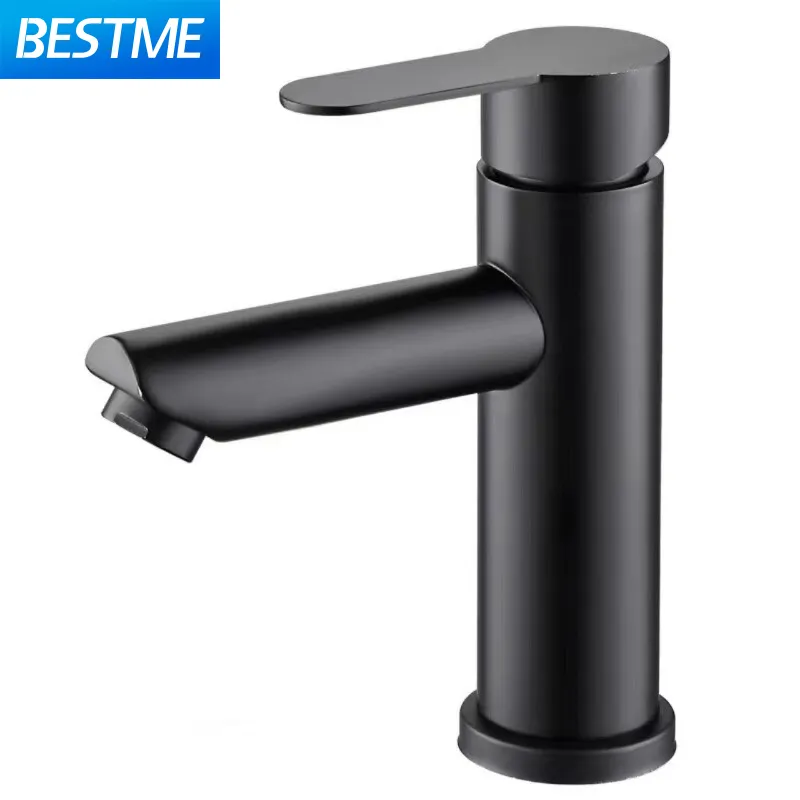 Modern Designed stainless steel basin bathroom face washing faucet black basin faucet