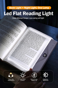 Lámpara de lectura plana de 3 colores en uno, lámpara de noche inteligente para dormitorio de estudiantes, protección ocular, marcapáginas para lectura nocturna y aprendizaje - Product Image 6