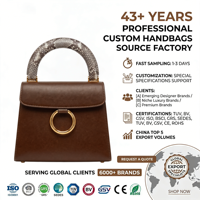 Sac à main structuré en cuir PU marron chocolat avec poignée personnalisée imprimé python, sac de luxe pour femme, conception OEM sur mesure