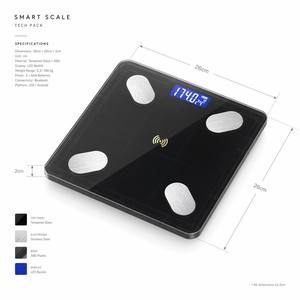 Báscula digital minimalista para baño, práctica báscula de grasa corporal para <span class=keywords><strong>el</strong></span> hogar con pantalla LCD, analizador de peso con aplicación para smartphone. - Product Image 3