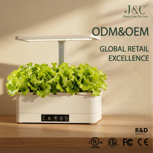 Jardin intérieur hybride hydroponique et en terreau à 4 modules, jardin d'herbes intelligent à LED à spectre complet 24W avec minuterie et lumière réglable - Product Image 1