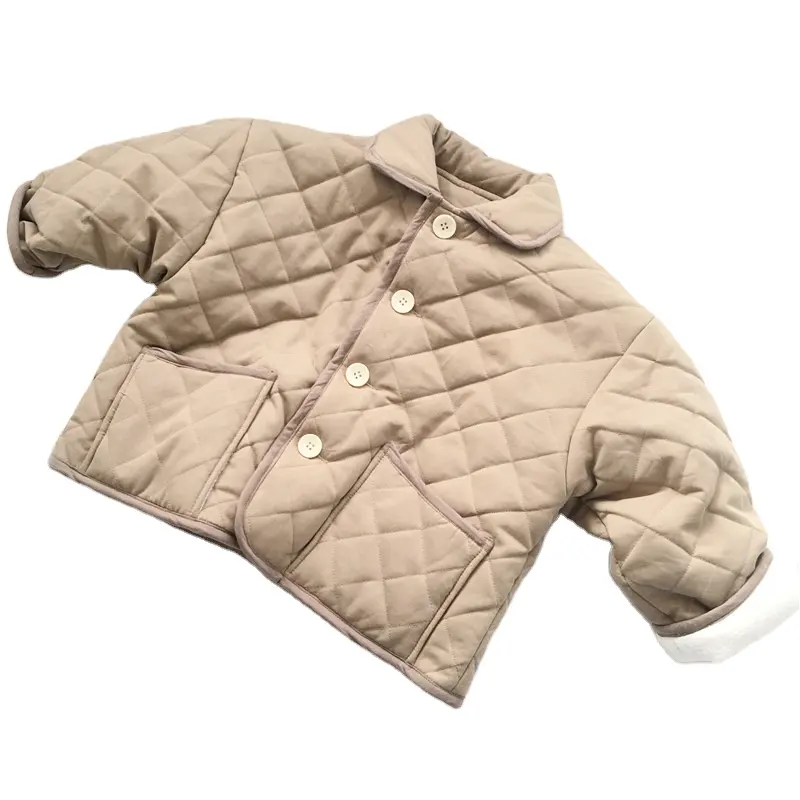 Korean Style Winter Warm Outwear Diamond Quilted Boys Toddler Coat Jackets