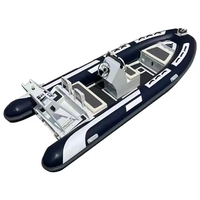 16 pieds Sport Rib480 coque en aluminium semi-rigide Hypalon/PVC bateau gonflable en fibre de verre pêche Pooton bateau à vendre