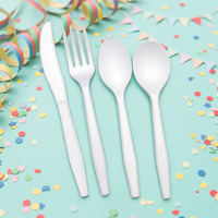 Couverts jetables Greenday résistants à la chaleur, écologiques et compostables en PLA, série Premium, cuillère, couteau, fourchette en CPLA pour pique-nique et fête