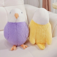 Peluche de perroquet ronde mignonne, douce et moelleuse, colorée, pour enfants, décoration de canapé et chambre, cadeau