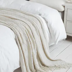 Bindi mềm mại ấm cúng Trọng lượng nhẹ trang trí mùa hè tua con chó bé dệt kim ném chăn cho phòng khách giường sofa du lịch