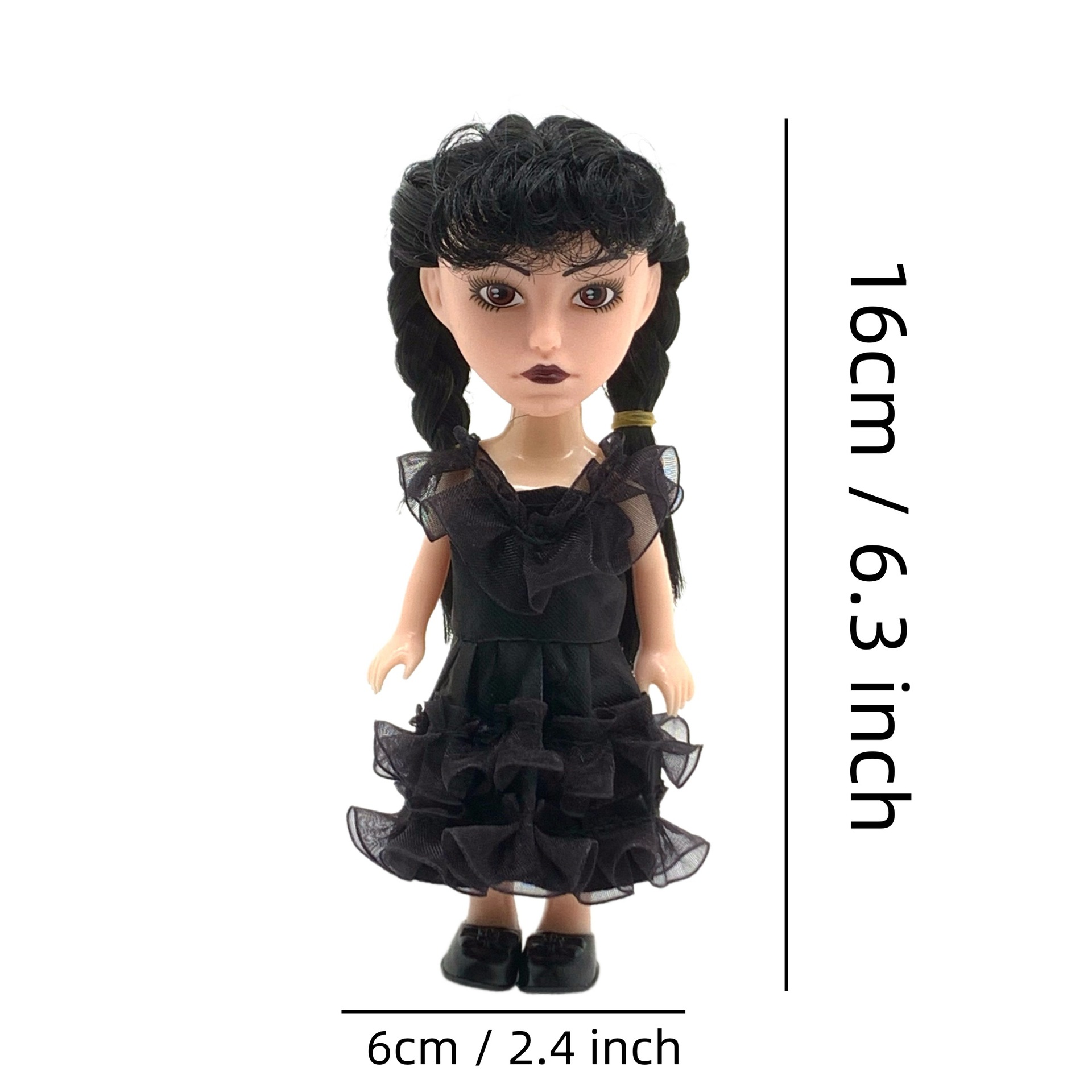 Robe noire 6 pouces emballée dans un sac OPP, uniquement