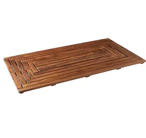 Hout Douche Spa Deur Mat In Massief Teak Hout, 36 "X 20" Grote Teak Douche Mat