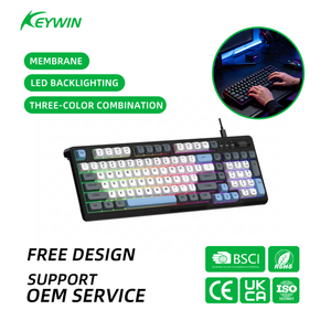 <span class=keywords><strong>Clavier</strong></span> de jeu filaire USB 98 touches avec LED mixtes, ODM/OEM d'usine, en stock, Type-C, <span class=keywords><strong>clavier</strong></span> de jeu filaire USB 98 touches détachable avec bouton - Product Image 1