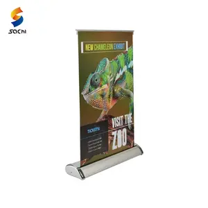 Bseru3 hand handheld retrattile scroll banner stand desk exhibition roll up digital kakemonos pieghevole banner stand screen