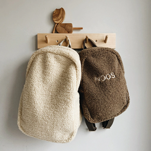 Custom Embroidered Logo Lamb Wool <strong>Backpacks</strong> Back to School Gifts for Children Outdoor <strong>Personalised</strong> <strong>Backpack</strong> Bags Accessories - Product Image 1