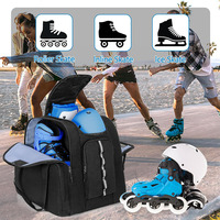Sac à dos pour patins à roulettes en polyester avec sangle réglable - Design décontracté unisexe