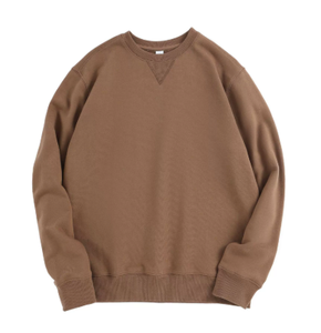 Sudadera de cuello redondo de algodón peinado grueso de 380 g, jersey de felpa de manga larga, top informal - Product Image 6