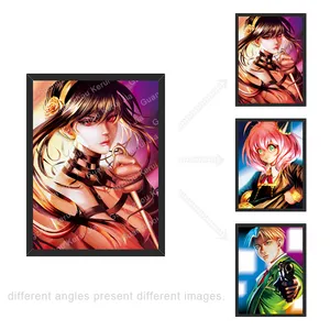 Wholesale Custom Ecofriendly DBZ Narutos Demon Marvel Messi Ronaldo Horrible Movie Spy Family 3D Flip Lenticular Anime Poster