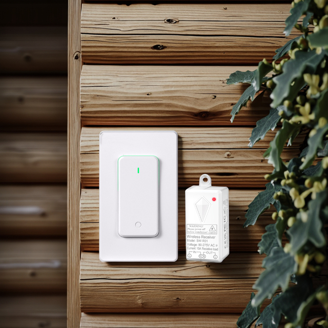 Wooden House Remote Switch Lighting Control Wireless IP66 Switch & 10A Receiver Kit for LED Ceiling Lights