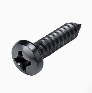 LeGood M3X8mm Phillips cabeza redonda autorroscante tornillo de acero inoxidable sistema de medición métrica Chapado en Zinc negro - Product Image 2