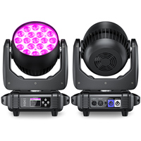 US-Lagerbestand 19X15W LED Zoom Wash Moving Head Lights DMX512 RGBW 4IN1 Bühnenbeleuchtung für Hochzeiten, DJs, Karaoke, Tanzhallen, KTV