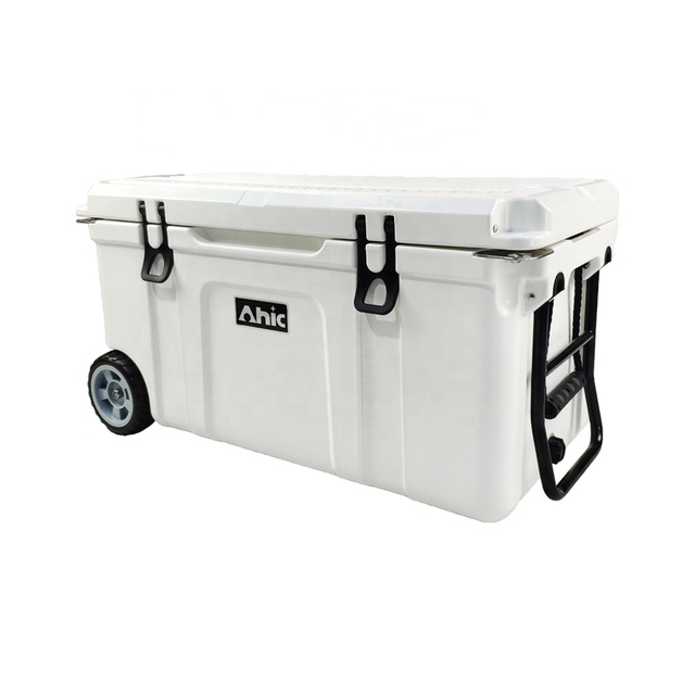 AHIC 75L PE Rotomolded Cooler Fishing Ice Cooler Box with Wheels
