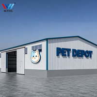 Bâtiment commercial en acier à portée libre pour les applications de vente au détail de produits pour animaux de compagnie, de fournitures pour animaux et de déstockage d'articles pour animaux