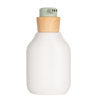 Botol Lotion perawatan kulit emas mewah baru dengan pompa bambu botol plastik dengan tutup sekrup cetak krim permukaan