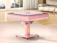 Nouvelle table de mahjong électrique pliable automatique en métal robuste, étanche, couleur rose, 110 V/220 V, avec garantie de 8 ans, lancement 2027