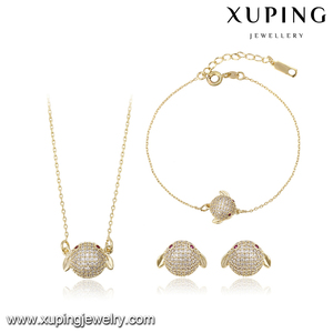 62257 xuping <span class=keywords><strong>gioielli</strong></span> di moda 2020 vendita calda 14k placcato oro della <span class=keywords><strong>ragazza</strong></span> bella regali di pesce insieme dei monili - Product Image 2