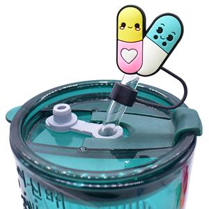 Protège-pailles universels en silicone de 10 mm à motif de dessin animé, très demandés, pour la série médicale, idéaux pour les décorations de fête - Product Image 5