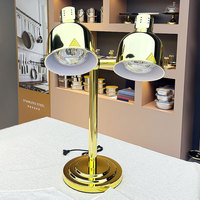 Lampe chauffante électrique de luxe en acier inoxydable, double finition or/or rose/argent, équipement de buffet commercial pour restaurants et hôtels