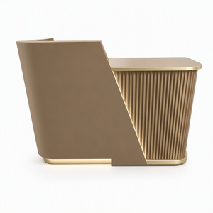 Ensemble complet de mobilier de salon en cuir kaki : fauteuils de barbier, miroirs LED, poste de lavage, canapé d'attente et de réception - Product Image 2