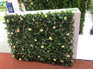 Clôture en saule pliable avec mur d'herbe et de feuilles <span class=keywords><strong>vert</strong></span> <span class=keywords><strong>clair</strong></span> à LED, cadre pliable en bois artificiel - Product Image 3