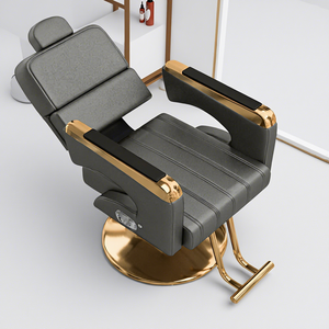 Chaise de barbier en bois avec cadre doré, résistante à l'usure, modèle Sand Dragon, pour salon commercial - Product Image 5