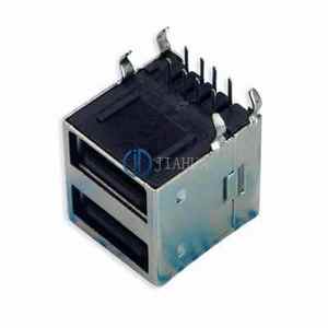 Une double couche femelle <span class=keywords><strong>tout</strong></span> compris USB 90 degrés AF bouche plate 8P plastique noir - Product Image 1