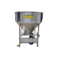 Mélangeur vertical de poudre 3KW 4HP entièrement en acier inoxydable avec agitateur et moteur AC, machine automatique pour le traitement des aliments secs et humides et des produits chimiques
