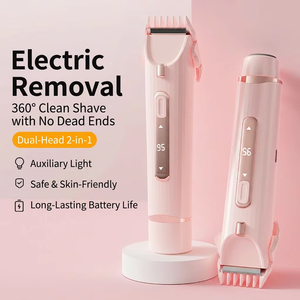 Tondeuse à cheveux électrique à double tête pour femmes, épilateur corporel indolore avec lumière auxiliaire pour la zone du bikini, du visage et des aisselles - Product Image 1