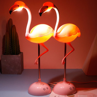 Lampe de table à led multifonctionnelle, flamands roses pour l'étude, veilleuse, créatif, jolie, chaude et romantique
